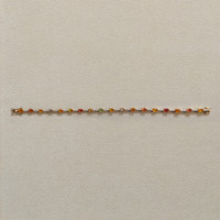 3.61&nbsp;Ct.Tw.Total Carat Weight Multi Color Sapphire and Natural Diamond Tennis/Line Bracelet, 18K Yellow Gold Life Style