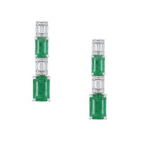 3.40 Ct.Tw. Emerald 14K White Gold earring