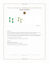 1.54 Ct.Tw.Total Carat Weight Emerald and Natural Diamond Studs Earrings, 14K Yellow Gold Appraisal