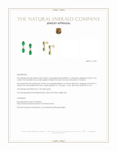 1.54 Ct.Tw.Total Carat Weight Emerald and Natural Diamond Studs Earrings, 14K Yellow Gold Appraisal