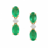 1.54 Ct.Tw. Emerald 14K Yellow Gold earring