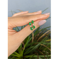 1.54&nbsp;Ct.Tw.Total Carat Weight Emerald and Natural Diamond Studs Earrings, 14K Yellow Gold Life Style