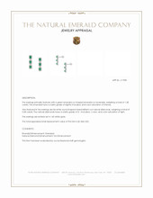1.28 Ct.Tw.Total Carat Weight Emerald and Natural Diamond Studs Earrings, 14K White Gold Appraisal