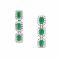 1.28 Ct.Tw. Emerald 14K White Gold earring