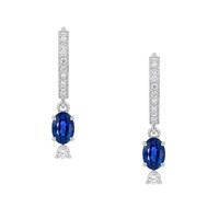 1.39 Ct.Tw. Sapphire 14K White Gold earring