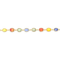 8.07&nbsp;Ct.Tw.Total Carat Weight Multi Color Sapphire Tennis/Line Bracelet, 14K Yellow Gold Image