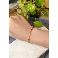 8.07&nbsp;Ct.Tw.Total Carat Weight Multi Color Sapphire Tennis/Line Bracelet, 14K Yellow Gold Life Style
