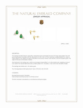0.70&nbsp;Ct.Tw.Total Carat Weight Emerald and Natural Diamond Studs Earrings, 14K Yellow Gold Appraisal