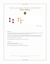 1.67 Ct.Tw.Total Carat Weight Ruby and Natural Diamond Studs Earrings, 14K Yellow Gold Appraisal