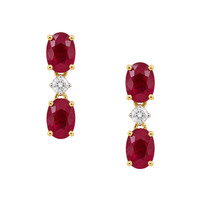 1.67 Ct.Tw. Ruby 14K Yellow Gold earring