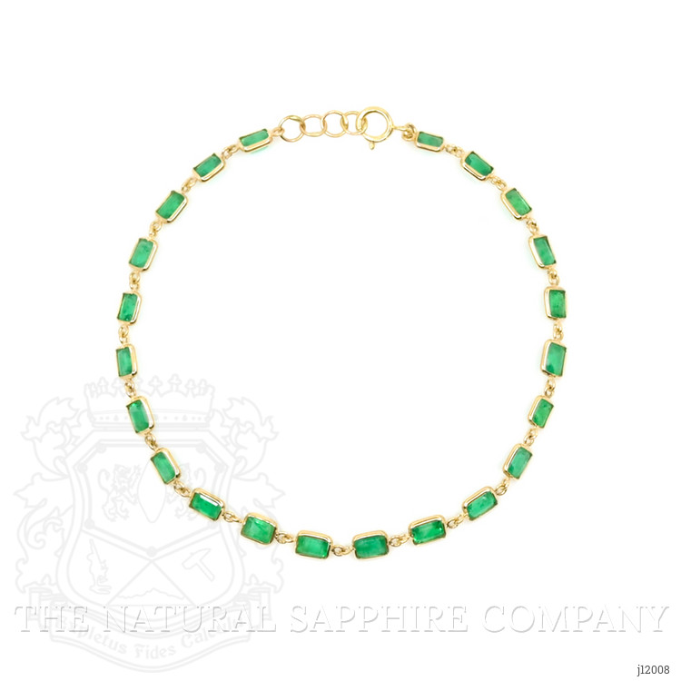 4.29 Ct.Tw. Emerald Tennis/Line Bracelet, 14K Yellow Gold
