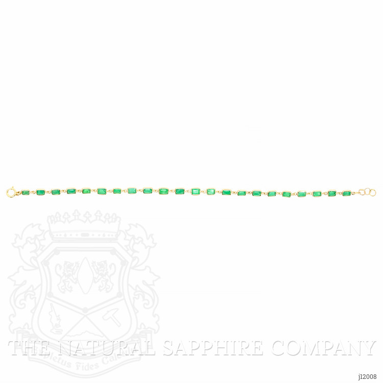 4.29 Ct.Tw. Emerald Tennis/Line Bracelet, 14K Yellow Gold