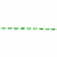 4.29 Ct.Tw.Total Carat Weight Emerald Tennis/Line Bracelet, 14K Yellow Gold Image