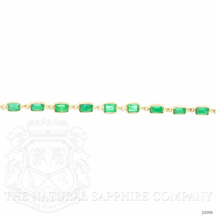 4.29 Ct.Tw. Emerald Tennis/Line Bracelet, 14K Yellow Gold