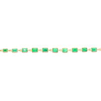 4.29&nbsp;Ct.Tw.Total Carat Weight Emerald Tennis/Line Bracelet, 14K Yellow Gold Image
