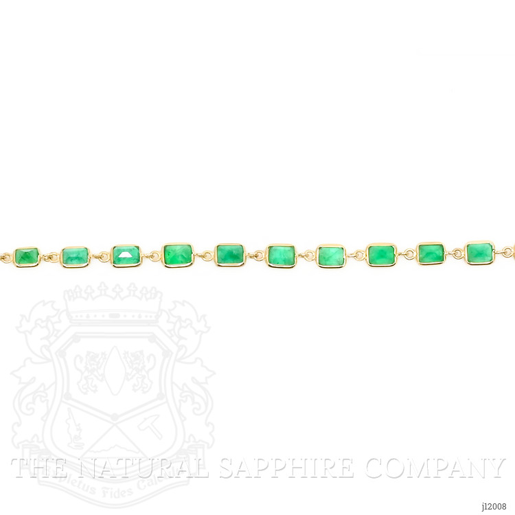 4.29 Ct.Tw. Emerald Tennis/Line Bracelet, 14K Yellow Gold