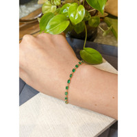 4.30 Ct.Tw.Total Carat Weight Emerald Tennis/Line Bracelet, 14K Yellow Gold Life Style