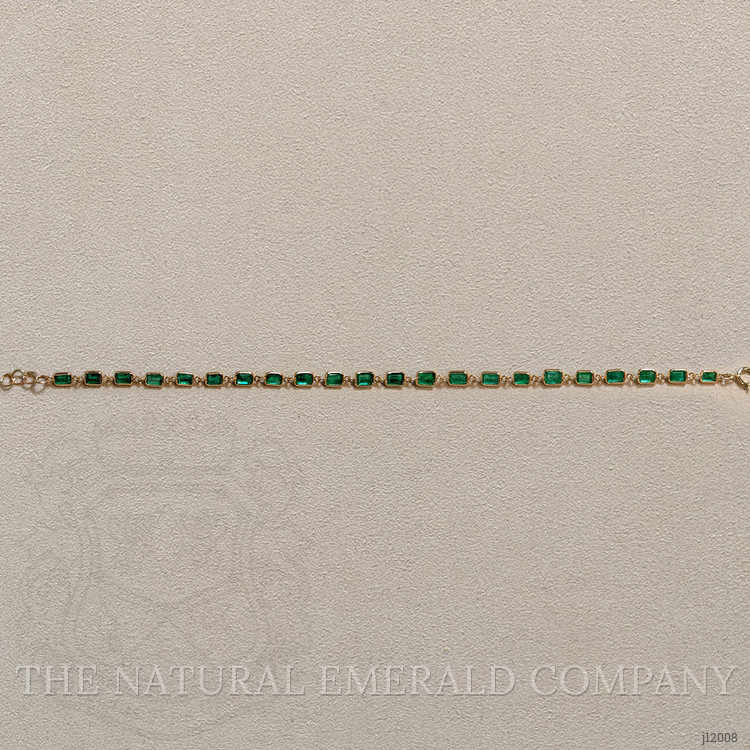 4.30 Ct.Tw. Emerald Tennis/Line Bracelet, 14K Yellow Gold