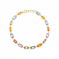 9.16 Ct.Tw. Sapphire 14K Yellow Gold bracelet