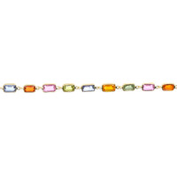 9.16 Ct.Tw.Total Carat Weight Multi Color Sapphire Tennis/Line Bracelet, 14K Yellow Gold Image