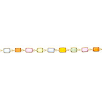 9.16 Ct.Tw.Total Carat Weight Multi Color Sapphire Tennis/Line Bracelet, 14K Yellow Gold Image