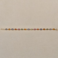 9.16&nbsp;Ct.Tw.Total Carat Weight Multi Color Sapphire Tennis/Line Bracelet, 14K Yellow Gold Life Style