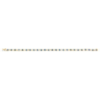 3.42&nbsp;Ct.Tw.Total Carat Weight Blue Sapphire and Natural Diamond Tennis/Line Bracelet, 14K Yellow Gold Image