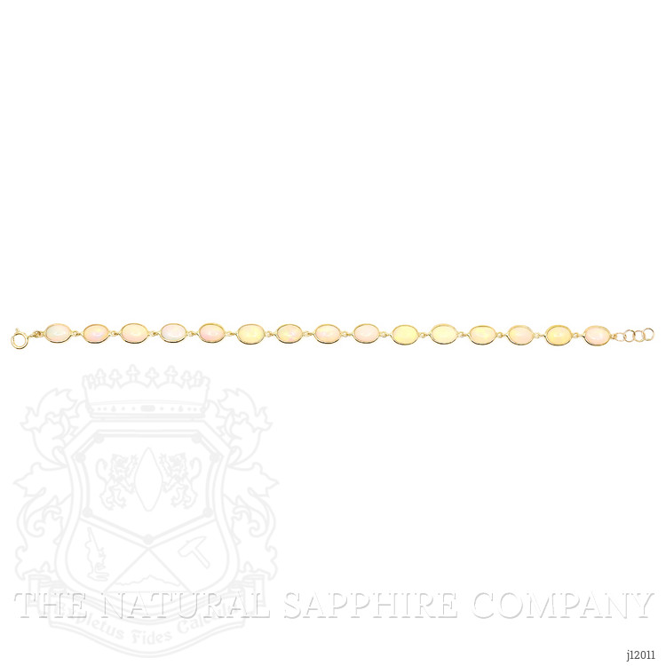7.23 Ct.Tw. Multi Color Opal Tennis/Line Bracelet, 14K Yellow Gold