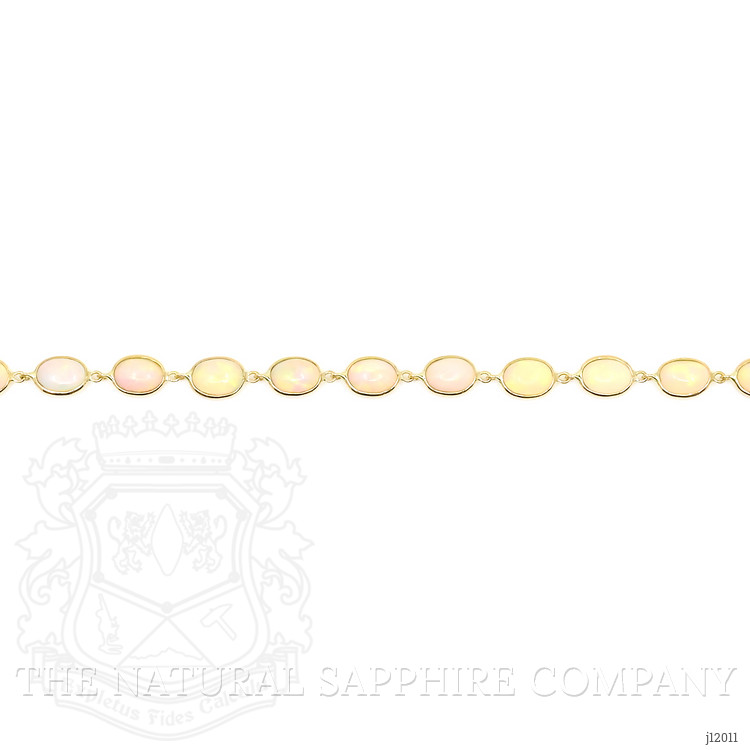 7.23 Ct.Tw. Multi Color Opal Tennis/Line Bracelet, 14K Yellow Gold