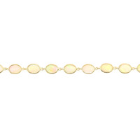 7.23 Ct.Tw.Total Carat Weight Multi Color Opal Tennis/Line Bracelet, 14K Yellow Gold Image
