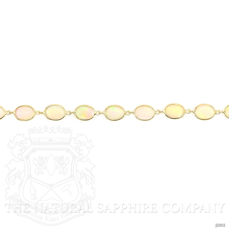 7.23 Ct.Tw. Multi Color Opal Tennis/Line Bracelet, 14K Yellow Gold