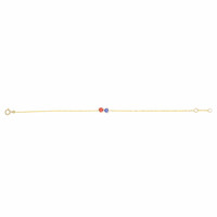 0.59 Ct.Tw.Total Carat Weight Multi Color Sapphire Bezel Bracelet, 14K Yellow Gold Image