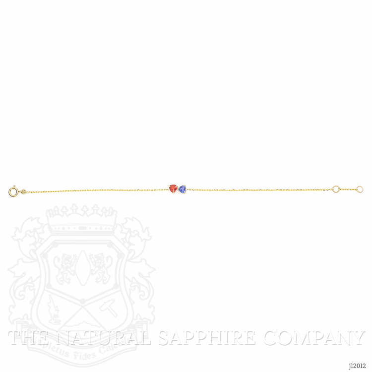 0.59 Ct.Tw. Multi Color Sapphire Bezel Bracelet, 14K Yellow Gold