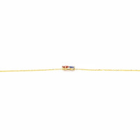 0.59 Ct.Tw.Total Carat Weight Multi Color Sapphire Bezel Bracelet, 14K Yellow Gold Image