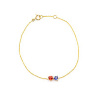 0.59 Ct.Tw.Total Carat Weight Multi Color Sapphire Bezel Bracelet, 14K Yellow Gold Image