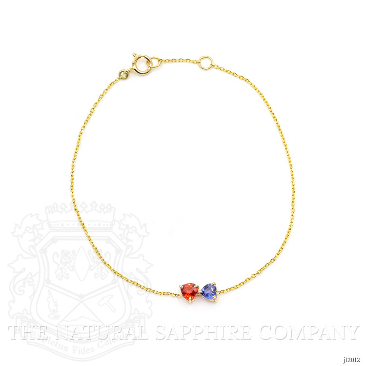 0.59 Ct.Tw. Multi Color Sapphire Bezel Bracelet, 14K Yellow Gold