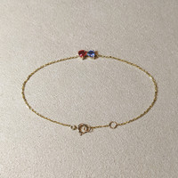 0.59 Ct.Tw.Total Carat Weight Multi Color Sapphire Bezel Bracelet, 14K Yellow Gold Life Style