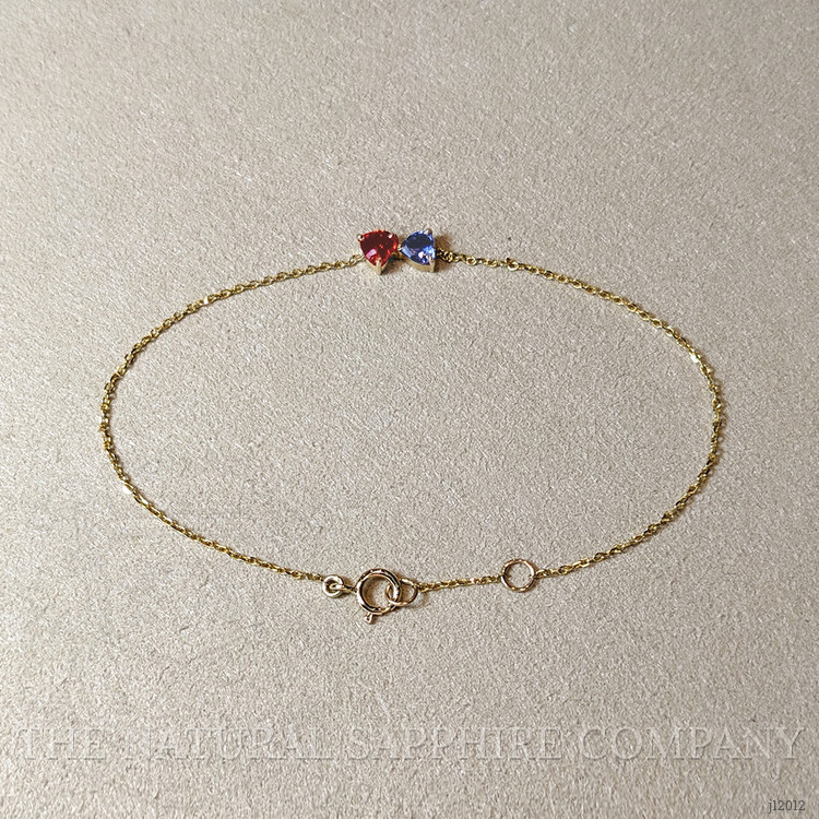 0.59 Ct.Tw. Multi Color Sapphire Bezel Bracelet, 14K Yellow Gold