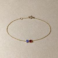 0.59&nbsp;Ct.Tw.Total Carat Weight Multi Color Sapphire Bezel Bracelet, 14K Yellow Gold Life Style