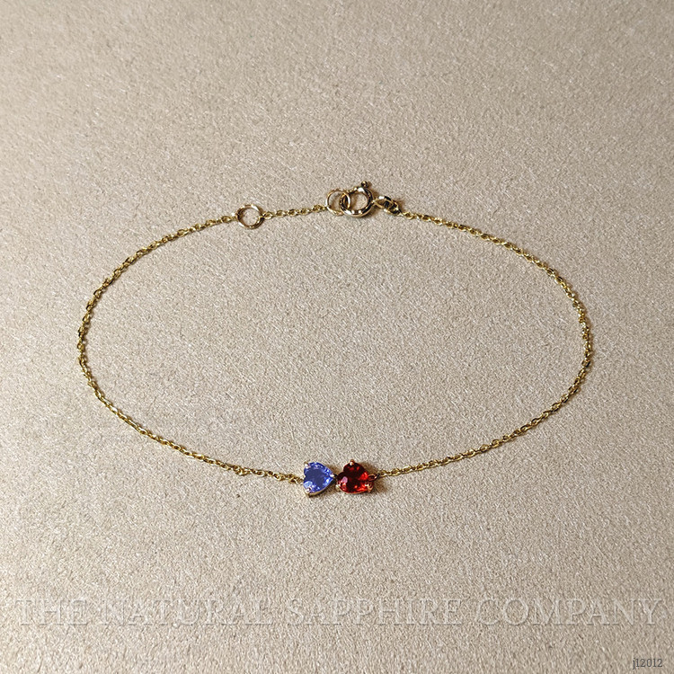 0.59 Ct.Tw. Multi Color Sapphire Bezel Bracelet, 14K Yellow Gold