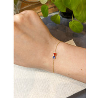 0.59&nbsp;Ct.Tw.Total Carat Weight Multi Color Sapphire Bezel Bracelet, 14K Yellow Gold Life Style