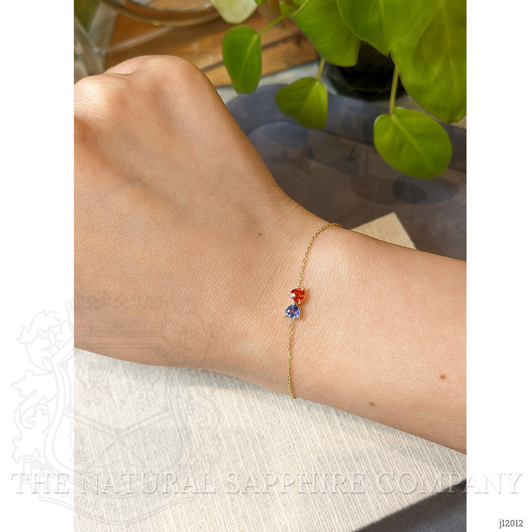 0.59 Ct.Tw. Multi Color Sapphire Bezel Bracelet, 14K Yellow Gold