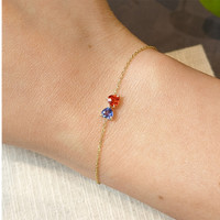 0.59 Ct.Tw.Total Carat Weight Multi Color Sapphire Bezel Bracelet, 14K Yellow Gold Life Style
