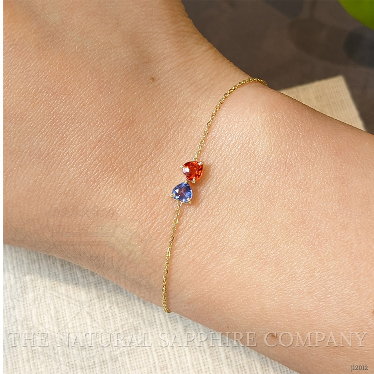 0.59 Ct.Tw. Multi Color Sapphire Bezel Bracelet, 14K Yellow Gold