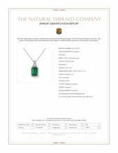 5.05 Ct. Emerald and Natural Diamond Halo Pendant, 14K White Gold Scan Report