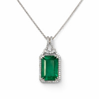 5.05 Ct. Emerald 14K White Gold pendant