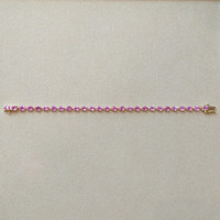 10.24&nbsp;Ct.Tw.Total Carat Weight Pink Sapphire Tennis/Line Bracelet, 14K Yellow Gold Image