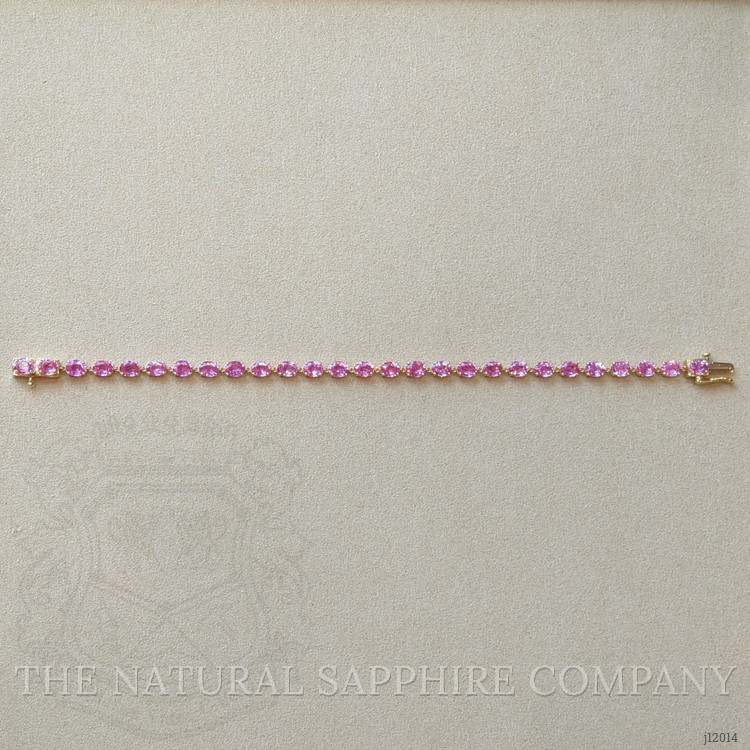 10.24 Ct.Tw. Pink Sapphire Tennis/Line Bracelet, 14K Yellow Gold