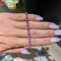 10.24&nbsp;Ct.Tw.Total Carat Weight Pink Sapphire Tennis/Line Bracelet, 14K Yellow Gold Life Style