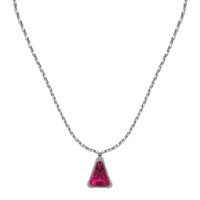 14.00 Ct. Pink Tourmaline and Natural Diamond Pave Necklace, 18K White Gold Image